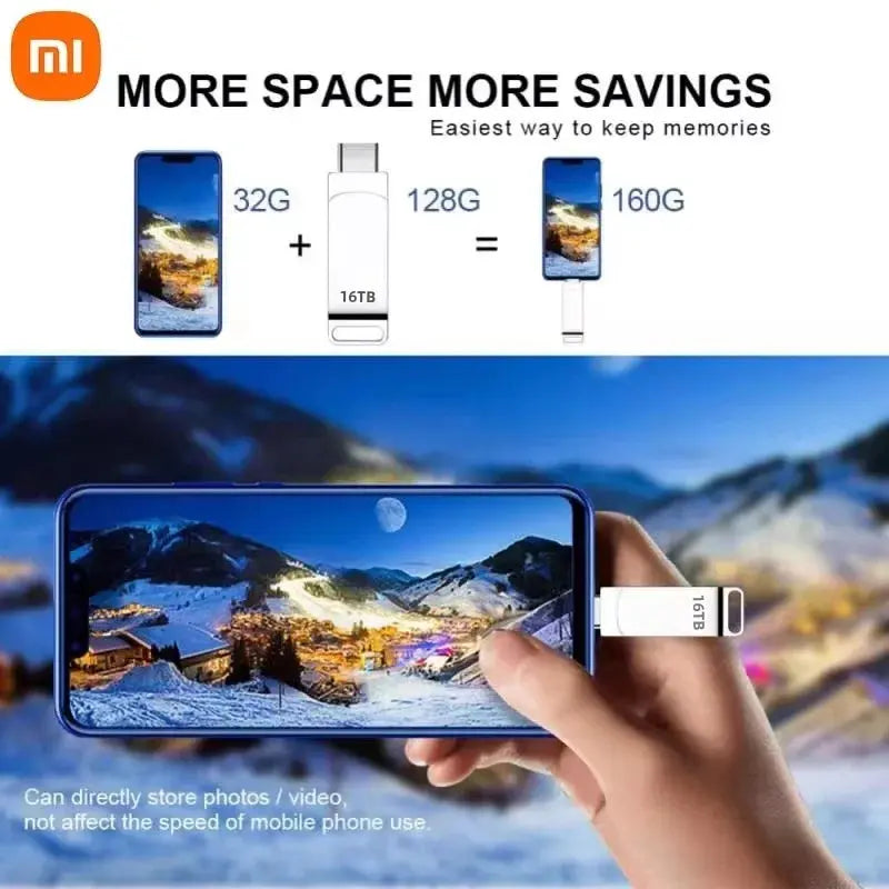 XIAOMI 16TB 3.2 Flash Drives High Speed USB Transfer Metal Pendrive Memory Card Pendrive Flash Disk Memoria Waterproof Stick FUXL-Shopify