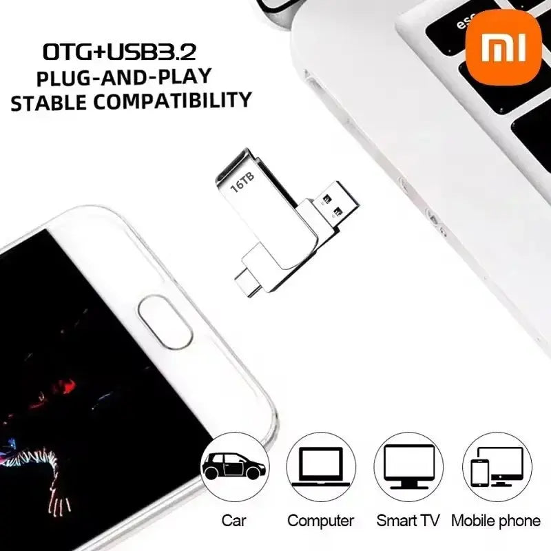 XIAOMI 16TB 3.2 Flash Drives High Speed USB Transfer Metal Pendrive Memory Card Pendrive Flash Disk Memoria Waterproof Stick FUXL-Shopify
