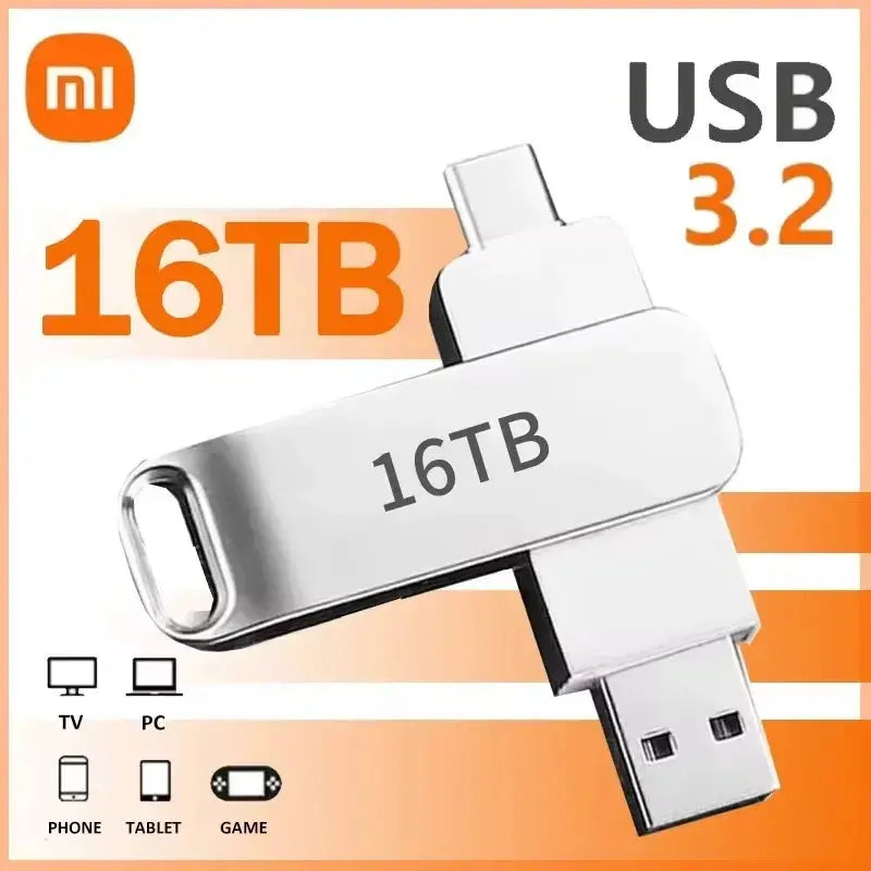 XIAOMI 16TB 3.2 Flash Drives High Speed USB Transfer Metal Pendrive Memory Card Pendrive Flash Disk Memoria Waterproof Stick FUXL-Shopify
