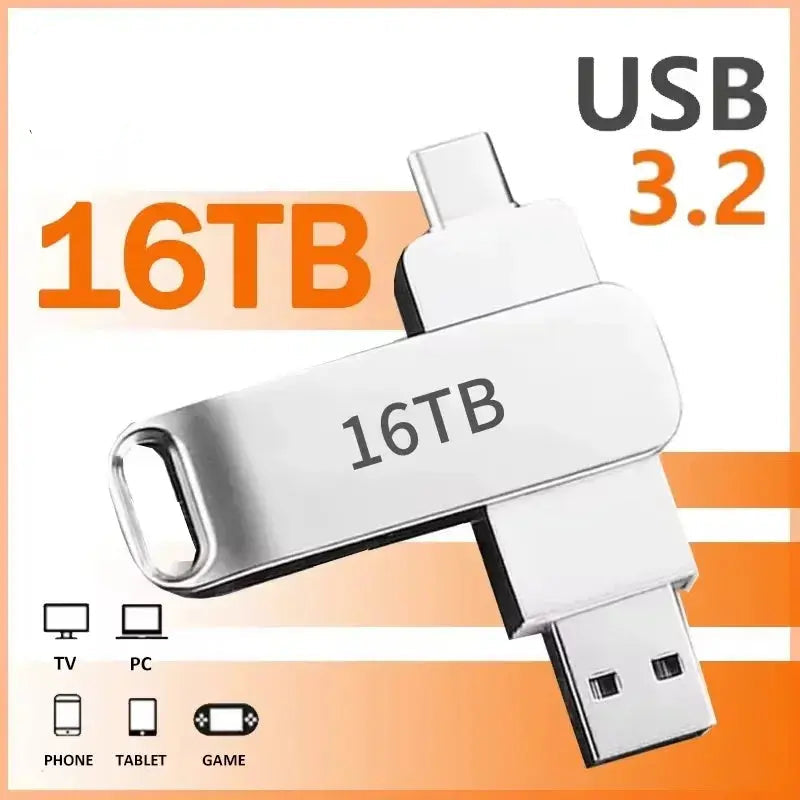 XIAOMI 16TB 3.2 Flash Drives High Speed USB Transfer Metal Pendrive Memory Card Pendrive Flash Disk Memoria Waterproof Stick FUXL-Shopify