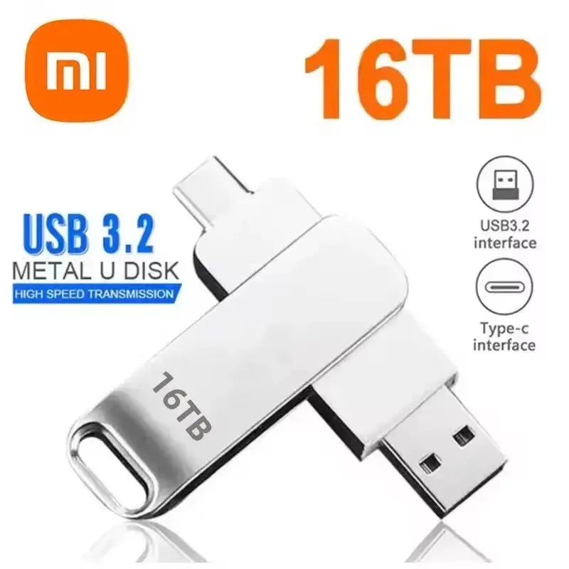 XIAOMI 16TB 3.2 Flash Drives High Speed USB Transfer Metal Pendrive Memory Card Pendrive Flash Disk Memoria Waterproof Stick FUXL-Shopify