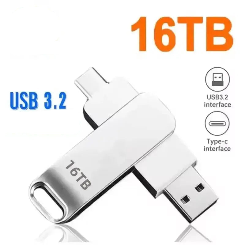 XIAOMI 16TB 3.2 Flash Drives High Speed USB Transfer Metal Pendrive Memory Card Pendrive Flash Disk Memoria Waterproof Stick FUXL-Shopify