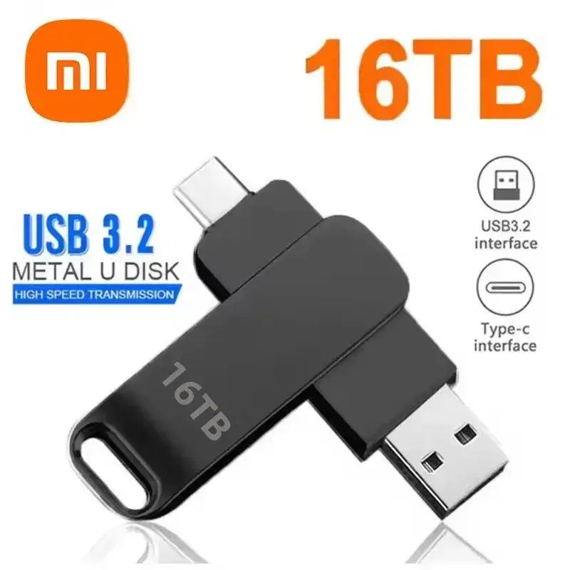 XIAOMI 16TB 3.2 Flash Drives High Speed USB Transfer Metal Pendrive Memory Card Pendrive Flash Disk Memoria Waterproof Stick FUXL-Shopify