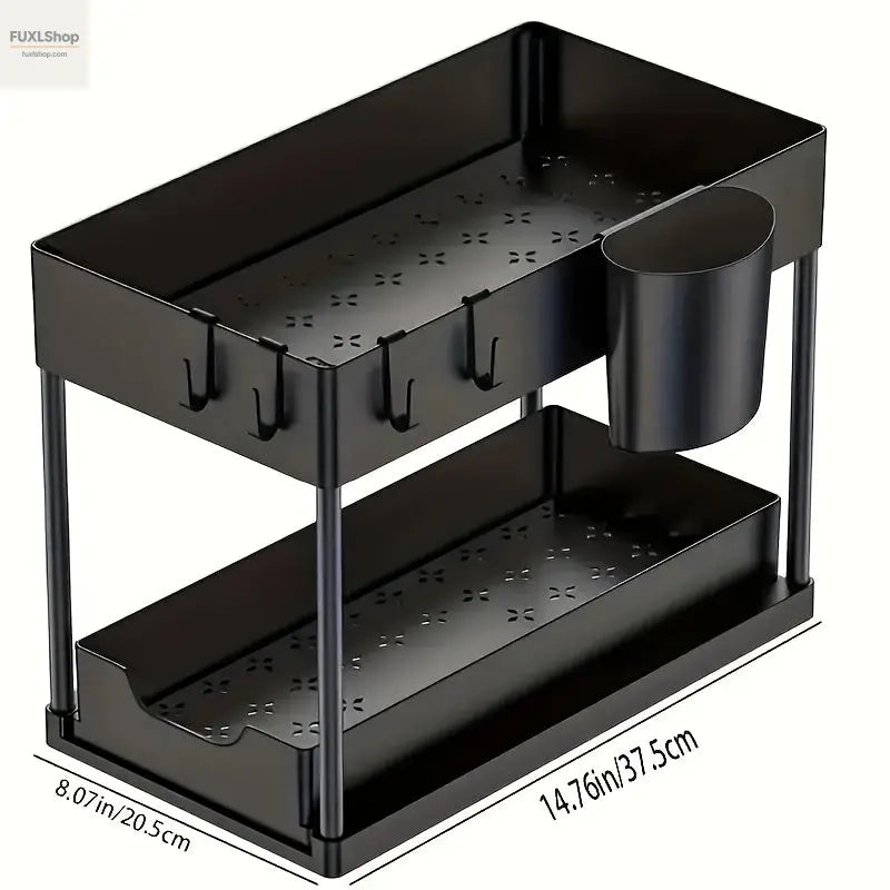 1pc in 2 Packs, a Two-Tier Storage Organizer Drawer with Large Capacity - Sturdy, Space-Efficient, And Designed for Easy Access to Maximize Storage - Perfect for The Kitchen. - FUXL-Shopify