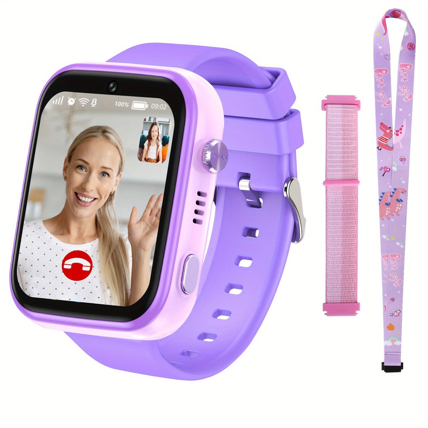 Premium LTE(4G) Smartwatch für Kinder – Android Uhr mit GPS, WLAN, SOS, Musik, ultradünn, mit integrierten Ohrhörern, ideal für Schule & Freizeit