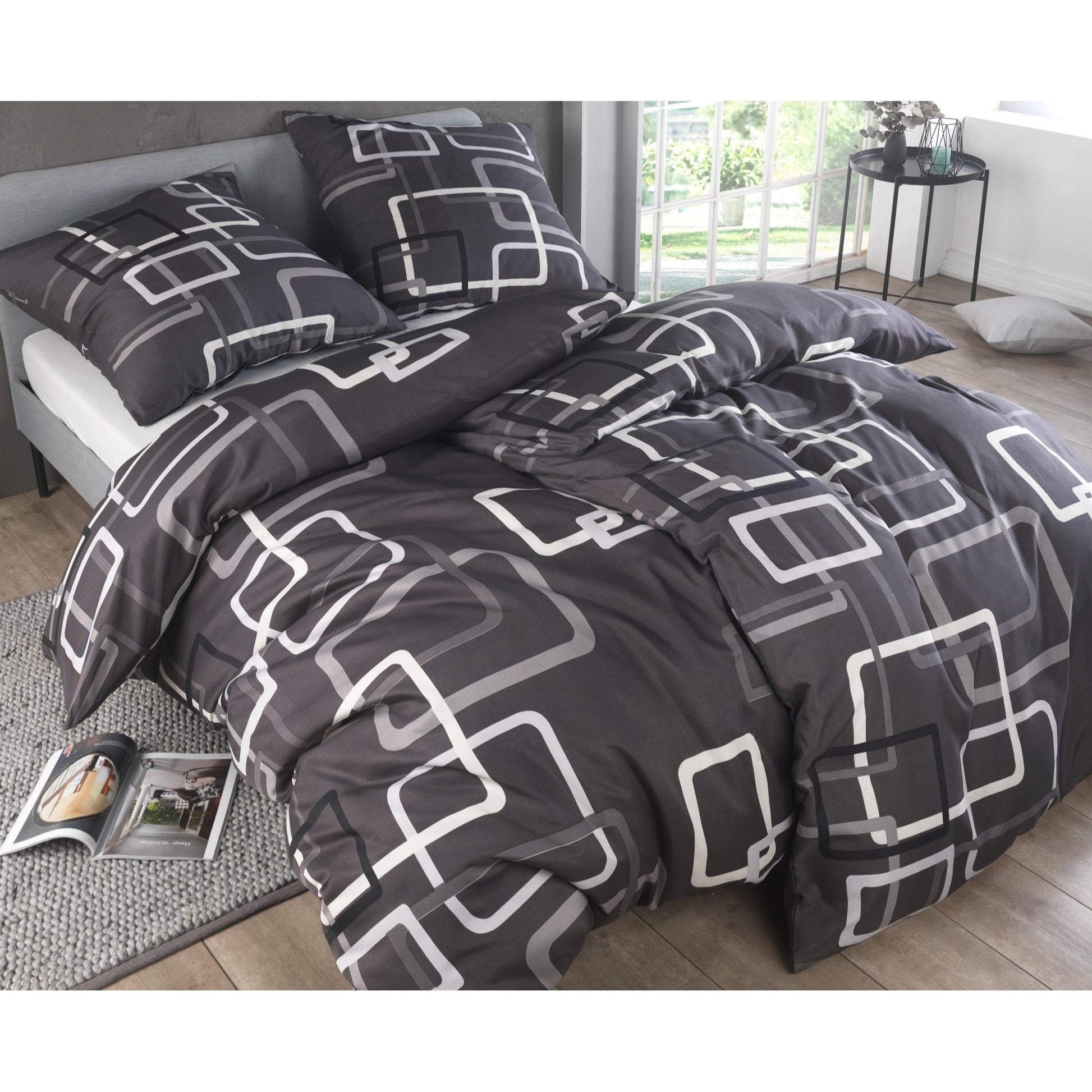 Bettwäsche-Set 135x200 4-teilig – Allergikerfreundlich – Spannbettlaken 135x200 & Kissenbezug 80x80 | Modern & Hochwertig - FUXLShop