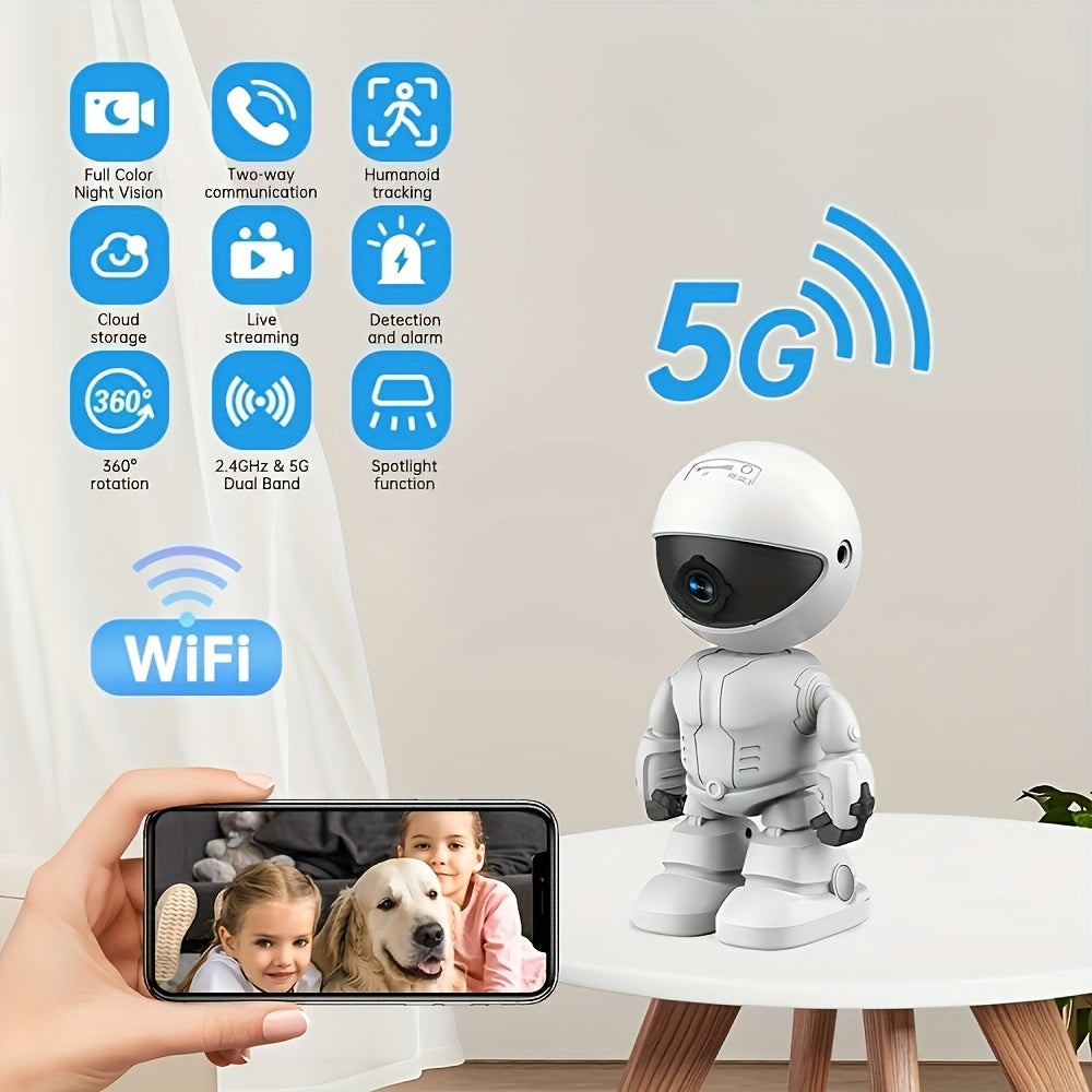 3MP HD Smart Sicherheitskamera – 360° Nachtsicht, Zwei-Wege-Audio, Bewegungserkennung, WLAN, App-gesteuert für Innen & Außen, Haustier & Zuhause
