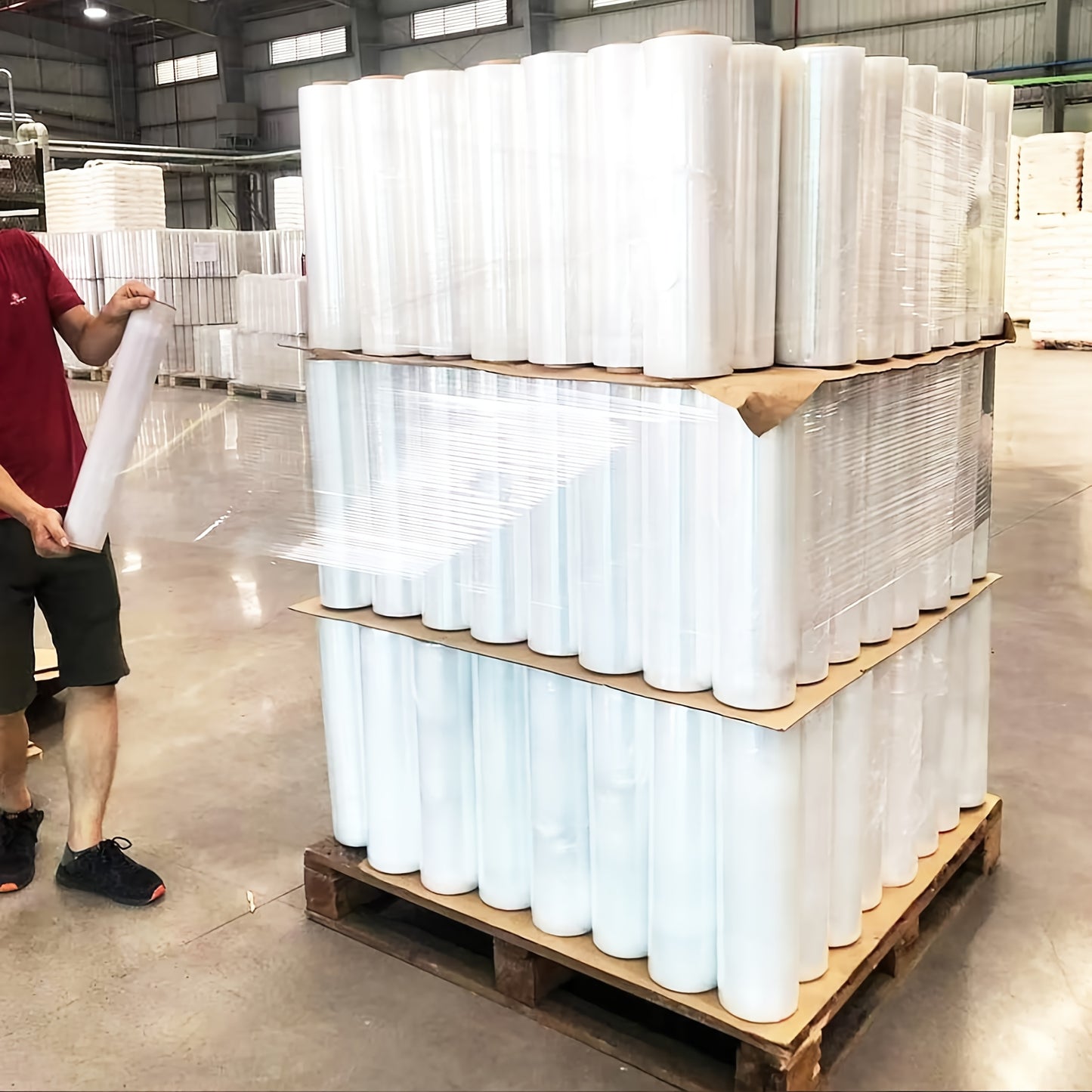 1 Rolle Industrie - Stretchfolie 45cm x 250m, 2,5kg – starke, reißfeste Palettenfolie für Lagerung, Versand & Umzug mit rutschfestem Griff (1 Packung) - FUXL - Shopify
