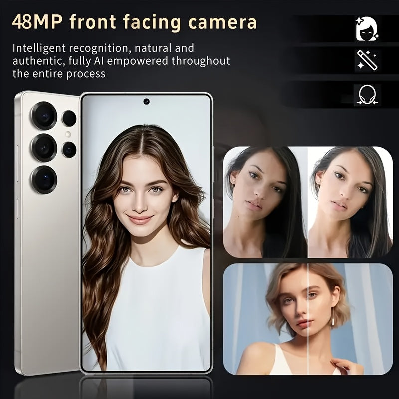 S25 Ultra 2025 Smartphone 6,8" HD Display, Android 14, 12+512GB, Dual-Kamera, 6800mAh Akku, Face Unlock, GPS, Stylus, Kopfhörer, Kabel & Hülle