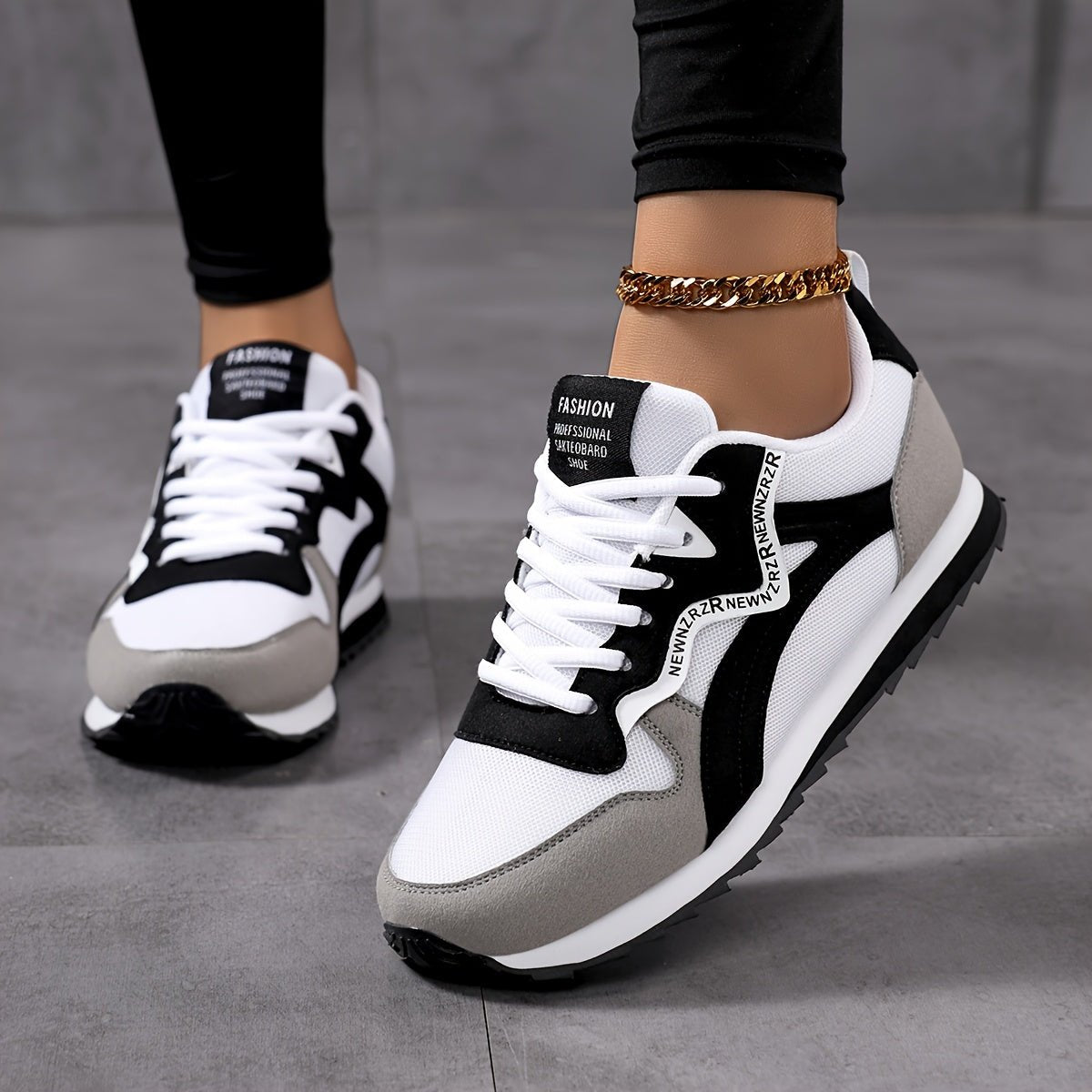 Damen Retro Low - Top Schnürsneaker – Atmungsaktive Stoff - Sneaker mit Streifen, TPR - Sohle, ganzjähriger Komfort für Laufen, Gehen & Freizeit, Vintage - Look, flexible Schuhe - FUXL - Shopify
