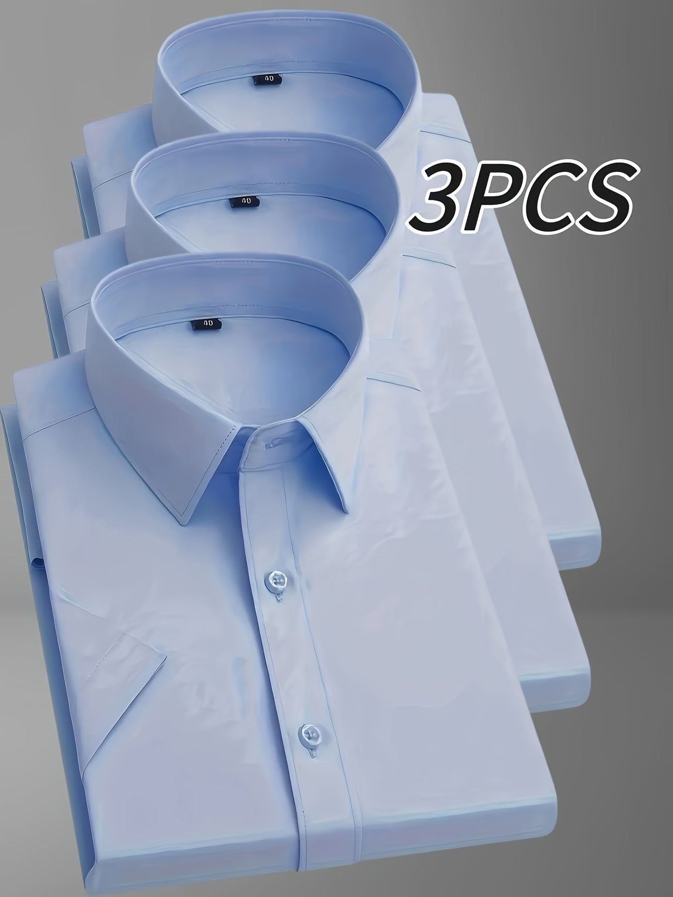 3er-Set Herren Sommerhemden – Ice-Silk-Stoff, atmungsaktiv, leicht & elegant, einfarbig, knitterfrei, ideal für Büro, Party & Freizeit