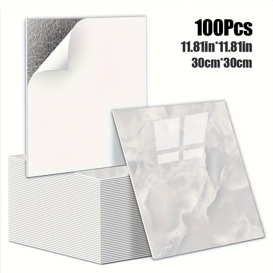 Luxury Marble Wall Panels 47.78×47.78 cm aus 3D-Vinyl, selbstklebend, spritzwassergeschützt und geeignet für Schlafzimmer, Wohnzimmer, Dusche und Bar