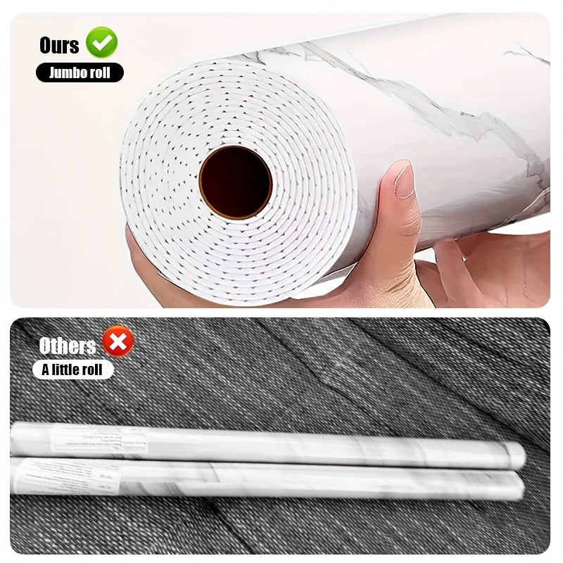 Große Rolle Bodenfliesen-Sticker 39,88x299,97 cm – Selbstklebend, 3 mm dick, modernes Marmor-Design in Weiß/Grau/Gelb – ablösbar, ideal für Küche & Bad
