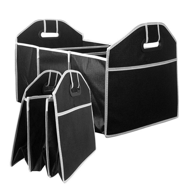 Faltbare Auto-Kofferraumtasche – Schwarze Aufbewahrungsbox für Kofferraum & Fahrzeug, robustes Polyester, universell passend, organisiert & platzsparend