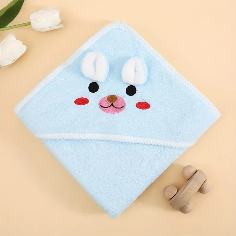 Kapuzenhandtuch mit Tiermotiv – superweich & saugfähig, Coral‑Fleece, 80×80 cm – ideal für Babys & Kinder, Strand, Zuhause & Kinderwagen - FUXLShop