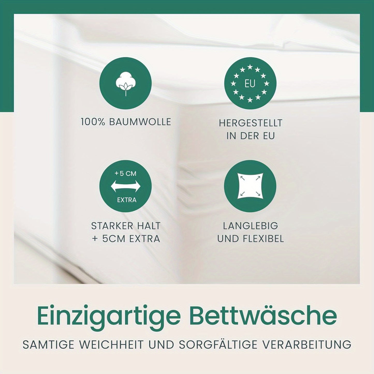 Baumwolle Spannbettlaken – Hochwertig, 130 g/m², 30 cm Steghöhe, Atmungsaktiv & Weich, Pflegeleicht, Ganzjahres-Bettwäsche für Zuhause & Gästezimmer