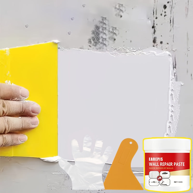 100g Wandreparatur-Set für Zuhause – Einfach anzuwenden, wasserdicht, rissfest, glatte Oberfläche, kein Vorwissen nötig, ideal für Innenräume