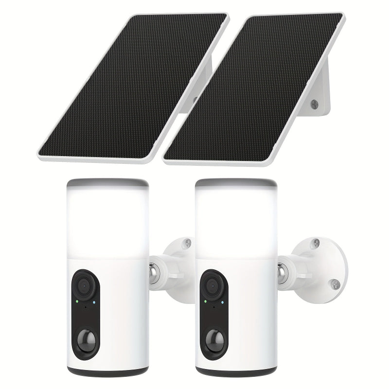 Kabellose Solar-Outdoor-Kamera mit Flutlicht, Farb-Nachtsicht, 2-Wege-Audio, Bewegungsalarm, Alexa-kompatibel, Cloud-Speicher – ANRAN WLAN-Kamera - FUXLShop