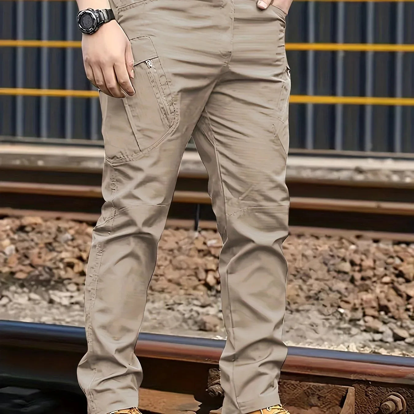 Herren Cargo Hose mit Multitaschen - Tactical Outdoor Arbeitshose - Ganzjahres Polyester - FUXLShop
