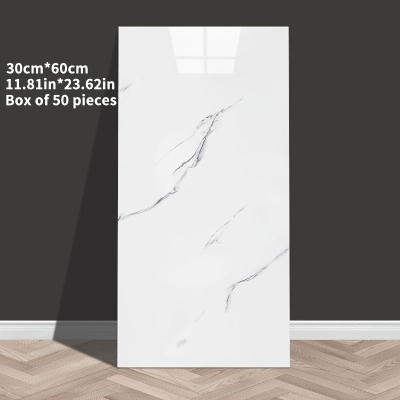 20/30/50 Stück 3D Marmor-Wandfliesen – selbstklebende Schaumstoffpaneele, dickes Design, leicht zu schneiden & reinigen, für Bad, Küche & Wohnzimmer