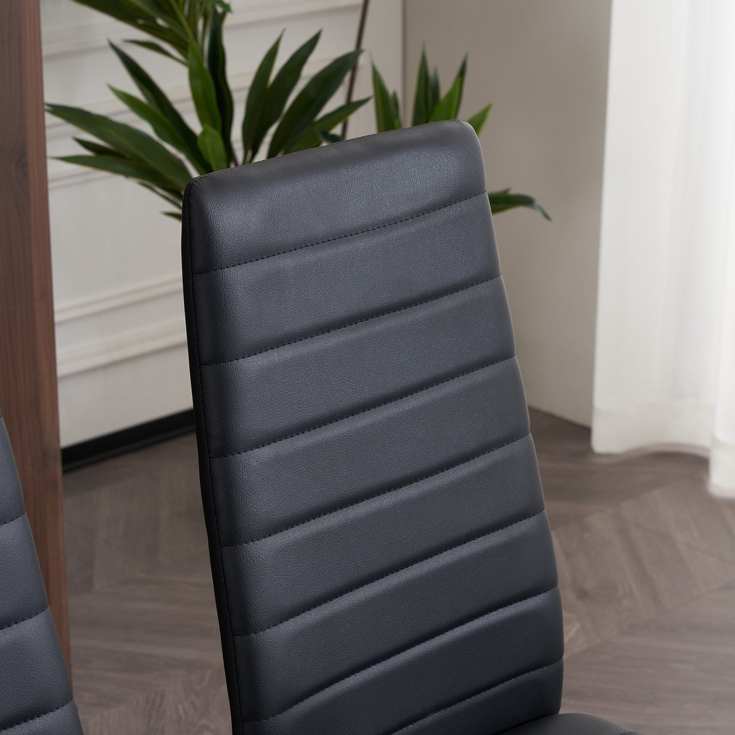Bonlo Esszimmerstühle 6er-Set – gepolstert mit Metallbeinen, Kunstlederbezug, bis 140 kg belastbar, grau – ideal für Esszimmer, Wohnzimmer & Büro
