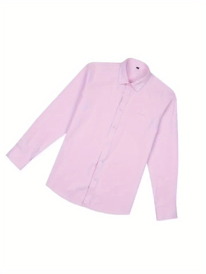 3er-Pack Herren Business-Freizeithemden – Langarm, einfarbig, Regular Fit, mit Taschen – Polyester-Mix, ideal für Frühling & Herbst, vielseitig kombinierbar