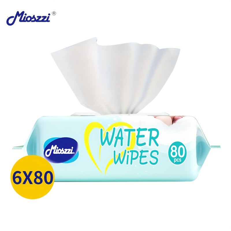 6er-Pack Feuchttücher (je 80 Stück) für Babys & Kinder – geeignet für Hände, Gesicht, Mund & Po, mit Aloe, reines Wasser, sanft & sicher