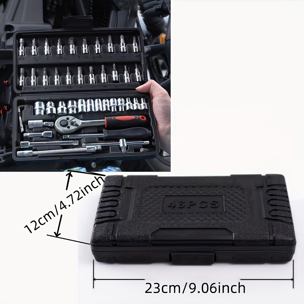 150 - teiliges/46 - teiliges Schraubenschlüssel - Set – Robustes Steckschlüssel - und Bohrerset für Auto - und Heimreparaturen - FUXL - Shopify