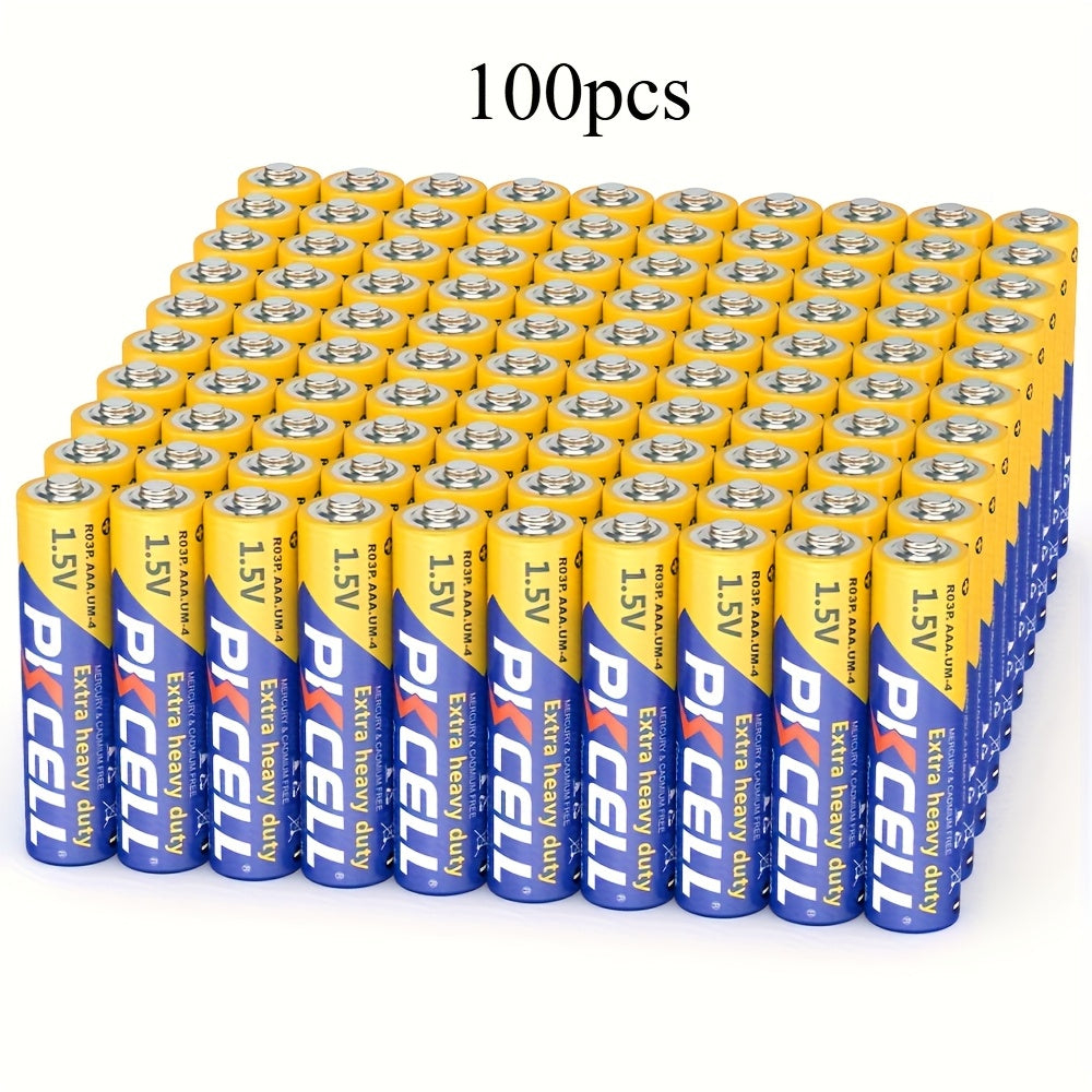 100 Stück AAA 1,5V Hochleistungs-Alkaline-Batterien. Ideal für Fernbedienungen, Taschenlampen, Spielzeug, Taschenrechner und Set-Top-Boxen. Lange Lebensdauer, zuverlässig und auslaufsicher