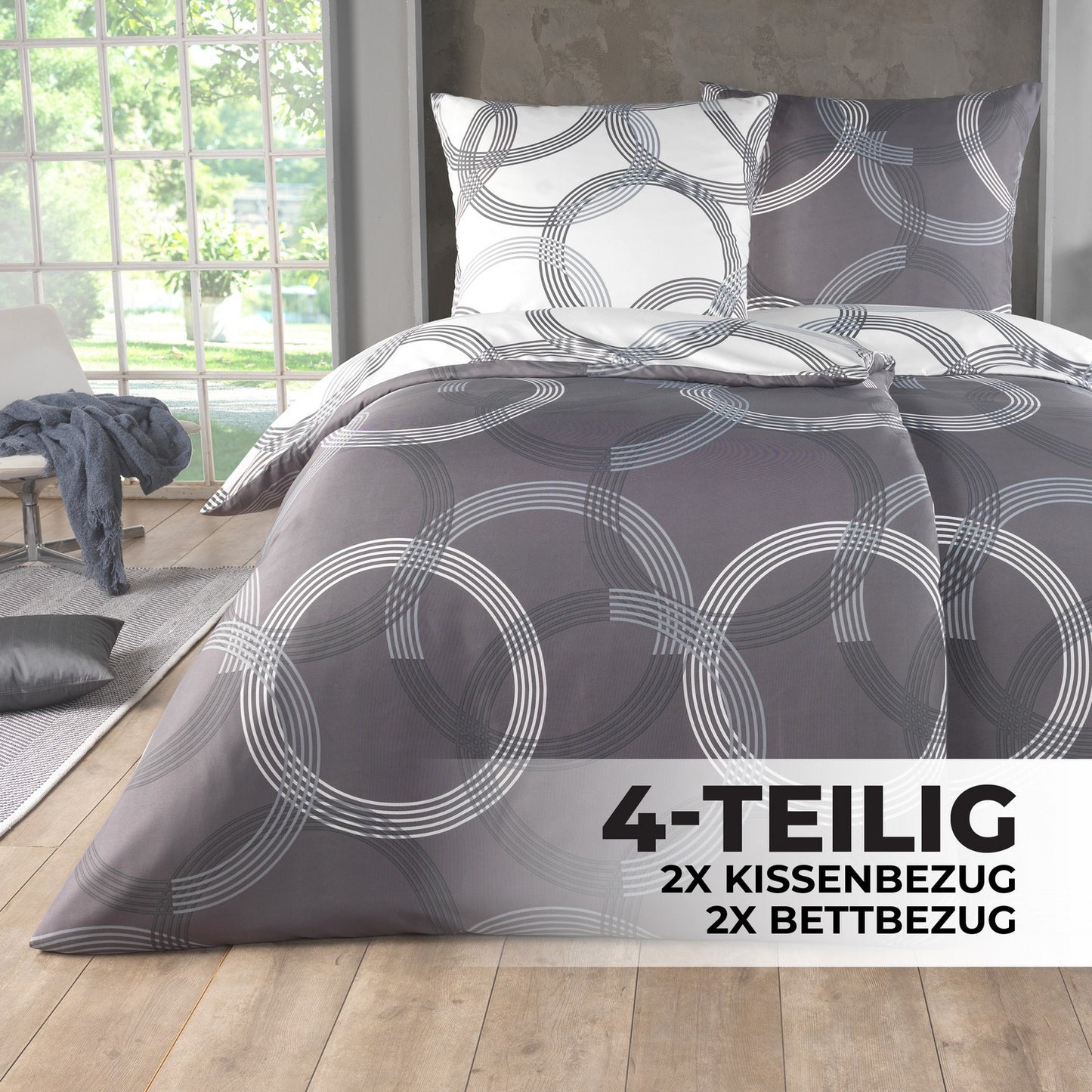 137 / 5.000 Bettwäsche 135X200 4tlg Set - Allergikergeeignetes Bettset - Bettlaken 135 X 200 & Kissenbezug 80X80 | Modern & Hochwertig - FUXL - Shopify