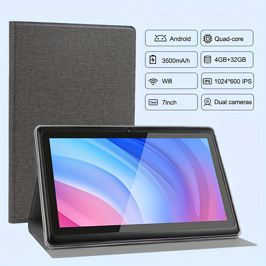 7" Android 14 Tablet mit 4GB RAM, 32GB Speicher, Quad-Core, 3500mAh Akku, IPS Display, Kamera, WLAN – Ideal für Arbeit, Freizeit & unterwegs