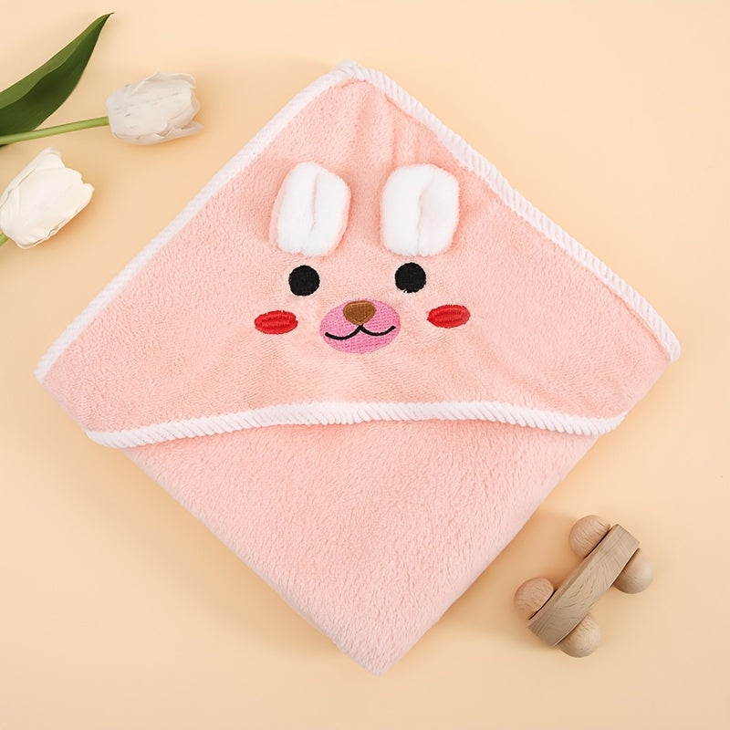 1x Kapuzenhandtuch mit Tiermotiv – superweich & saugfähig, Coral-Fleece, 80 x 80 cm – ideal für Babys & Kinder, Strand, Zuhause & Kinderwagen
