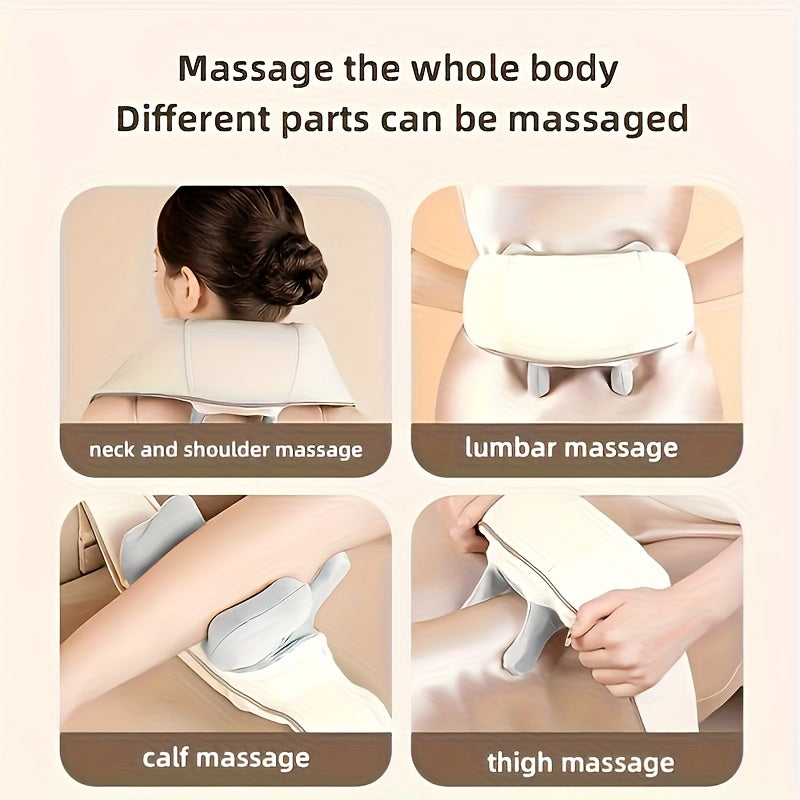 Kabelloses Nackenmassagegerät mit Wärme, 3 Intensitäten & Hands-Free-Tragegurt – ergonomisch & leise