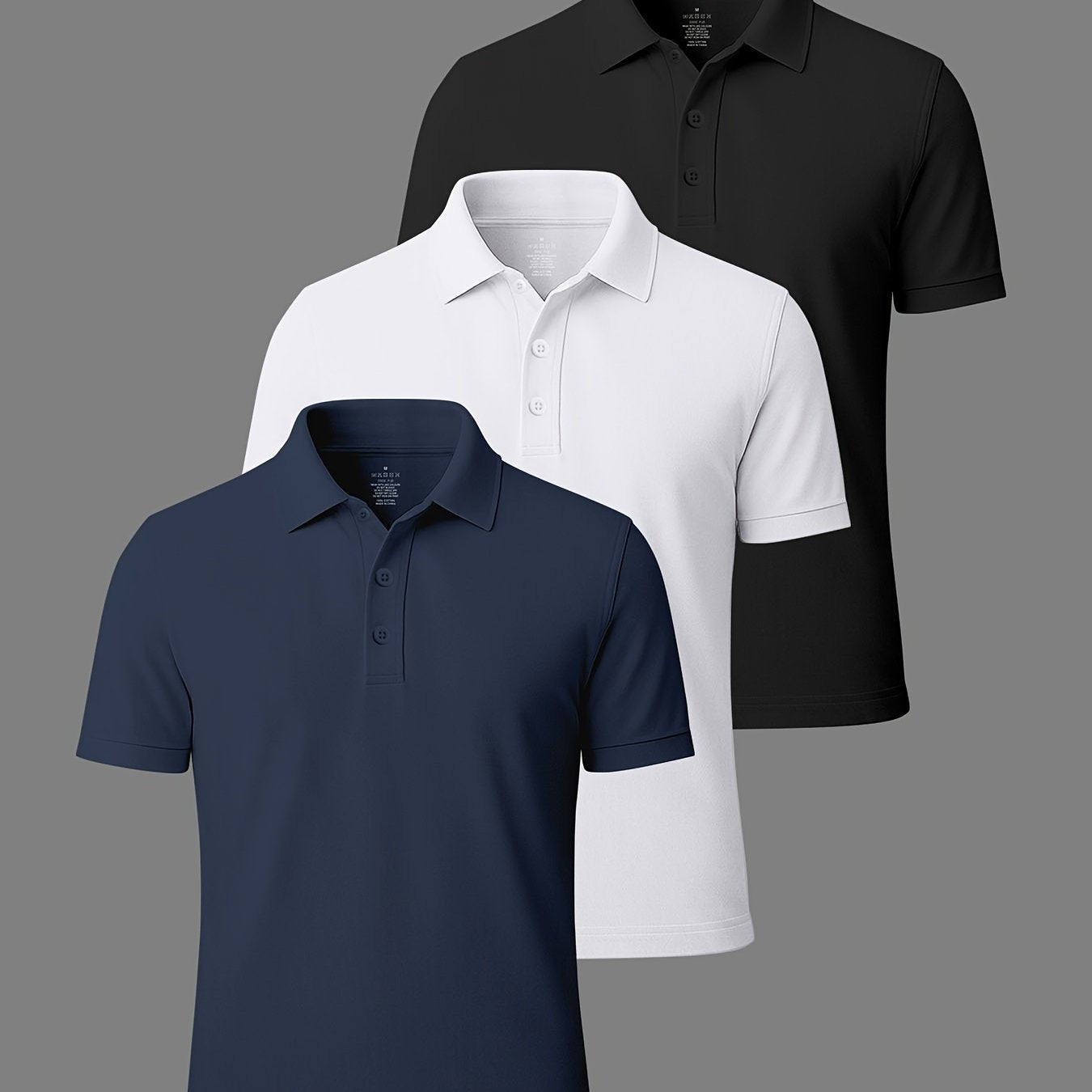3er-Pack Herren-Polo-Shirts – gekämmte Baumwolle, atmungsaktiv & bequem, klassischer Stil für Business & Freizeit, Sommer-Essentia