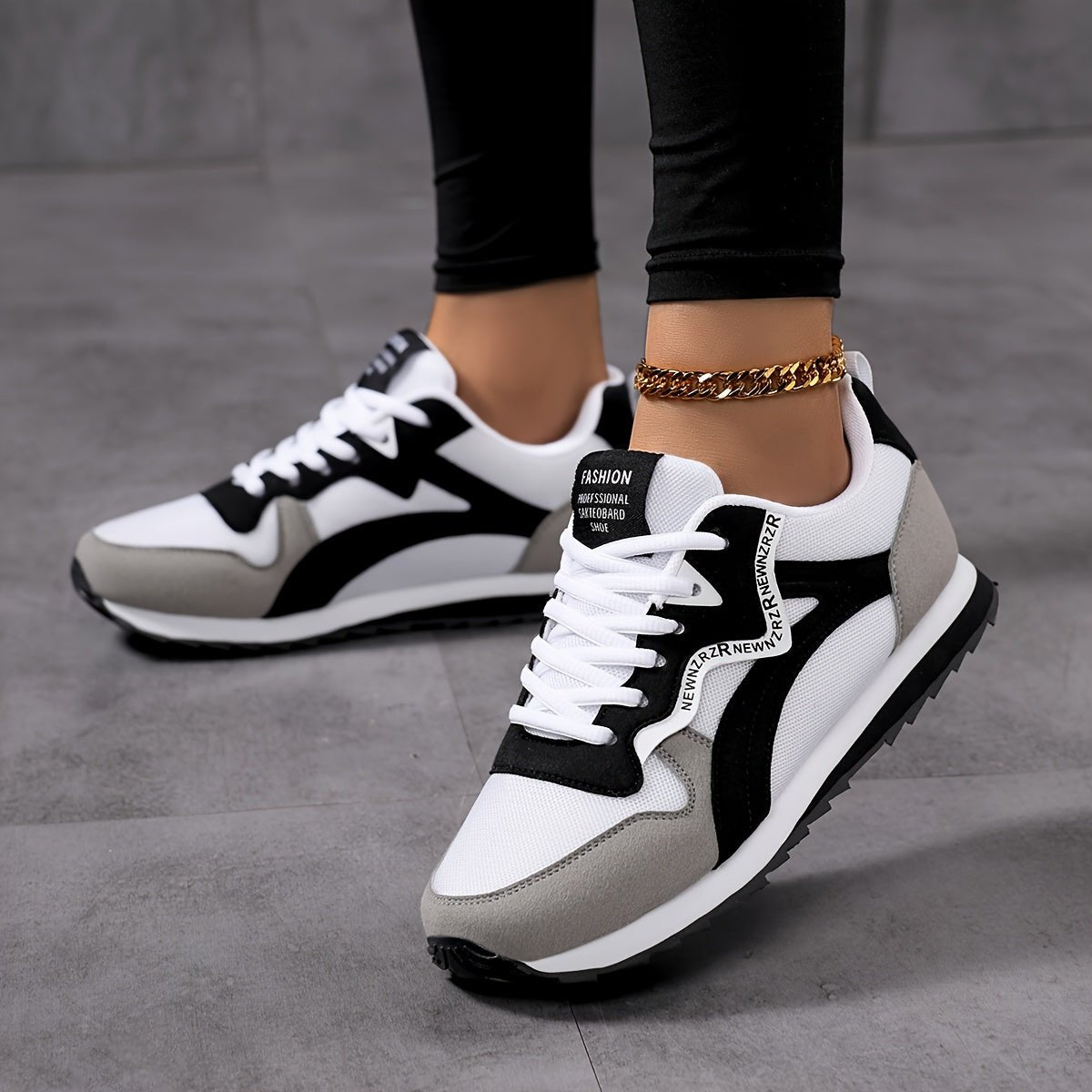 Damen Retro Low - Top Schnürsneaker – Atmungsaktive Stoff - Sneaker mit Streifen, TPR - Sohle, ganzjähriger Komfort für Laufen, Gehen & Freizeit, Vintage - Look, flexible Schuhe - FUXL - Shopify