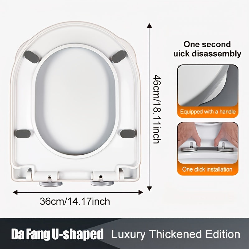Toilettendeckel- & Tankabdeckung – Ultra-dünnes Design, langlebiges PP, einfache Montage, U-/V-/Quadrat-kompatibel, Komfort für Bad