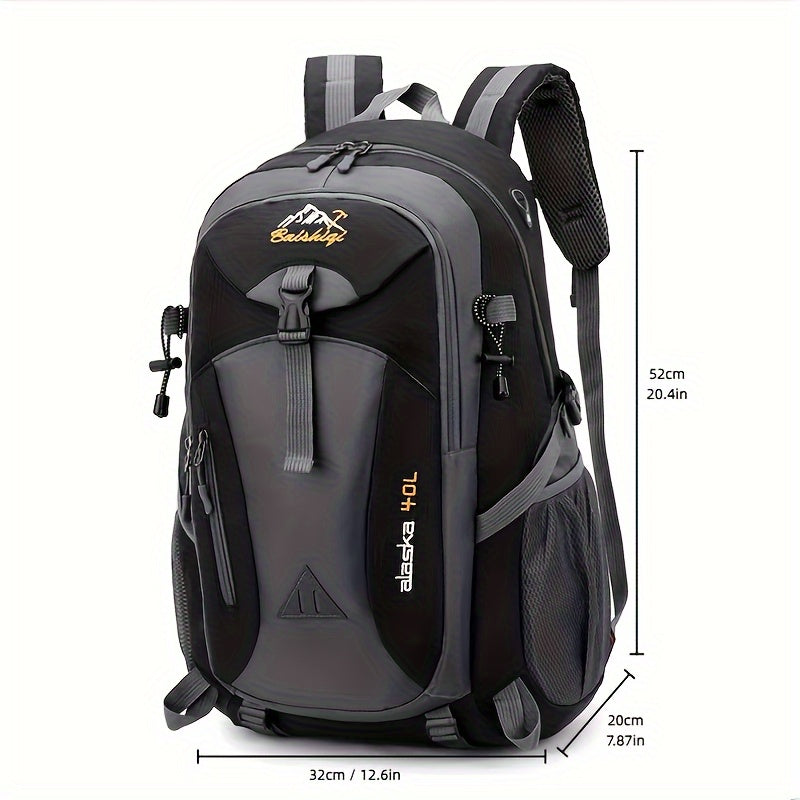 40L Outdoor-Rucksack Schwarz – Wandern, Reisen, Camping, Schule