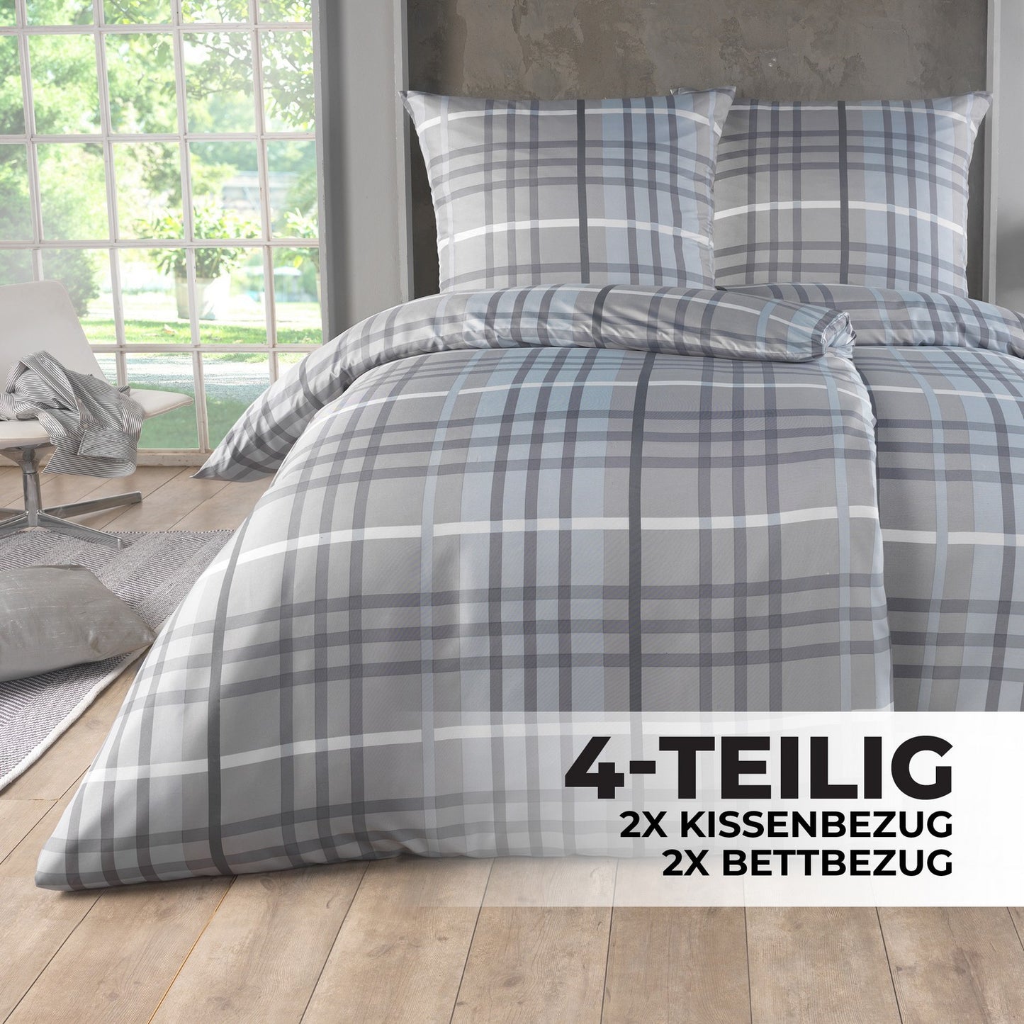 137 / 5.000 Bettwäsche 135X200 4tlg Set - Allergikergeeignetes Bettset - Bettlaken 135 X 200 & Kissenbezug 80X80 | Modern & Hochwertig - FUXL - Shopify