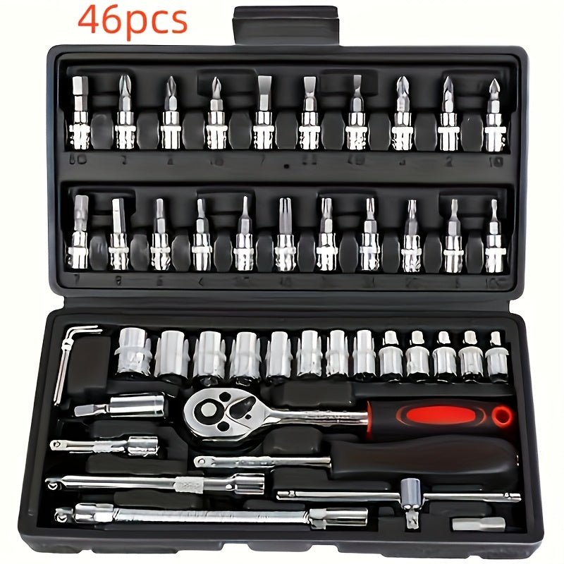 150 - teiliges/46 - teiliges Schraubenschlüssel - Set – Robustes Steckschlüssel - und Bohrerset für Auto - und Heimreparaturen - FUXL - Shopify
