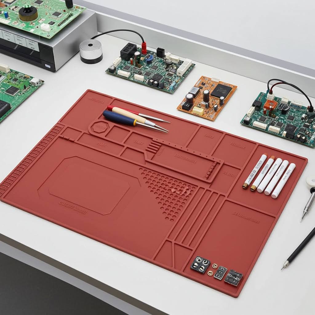 XMSJ Lötmatte Silikon - Hitzebeständig (500°C) Anti-statische Reparaturmatte für Elektronik – hochwertig verarbeitet für tägliche Anwendung