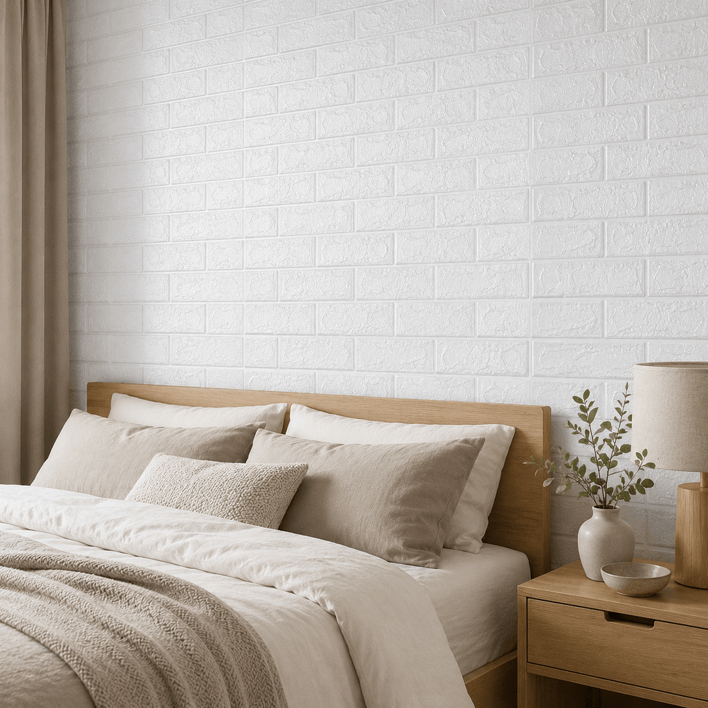 3D Ziegel Wandpaneele 20er-Set – Selbstklebend PE-Schaum Wandverkleidung Wohnzimmer Schlafzimmer