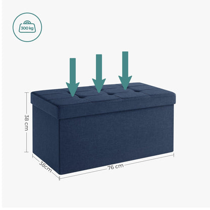 Sitzbank mit Stauraum – Faltbarer Hocker Ottoman 76x38x38cm, bis 300kg belastbar - FUXLShop