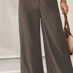 Damenmode - Damenmode – Elegante Damen-Schlaghose Wide Leg – Einfarbig, Ganzjährig | FUXLShop