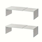 Weißes minimalistisches ausziehbares gewürzregal 2er-set aus abs kunststoff mit mehrstufigem, verstellbarem design