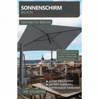 Balkon-Sonnenschirm 200x125 cm UV50+ – Höhenverstellbar, faltbar, mit Schutzhülle