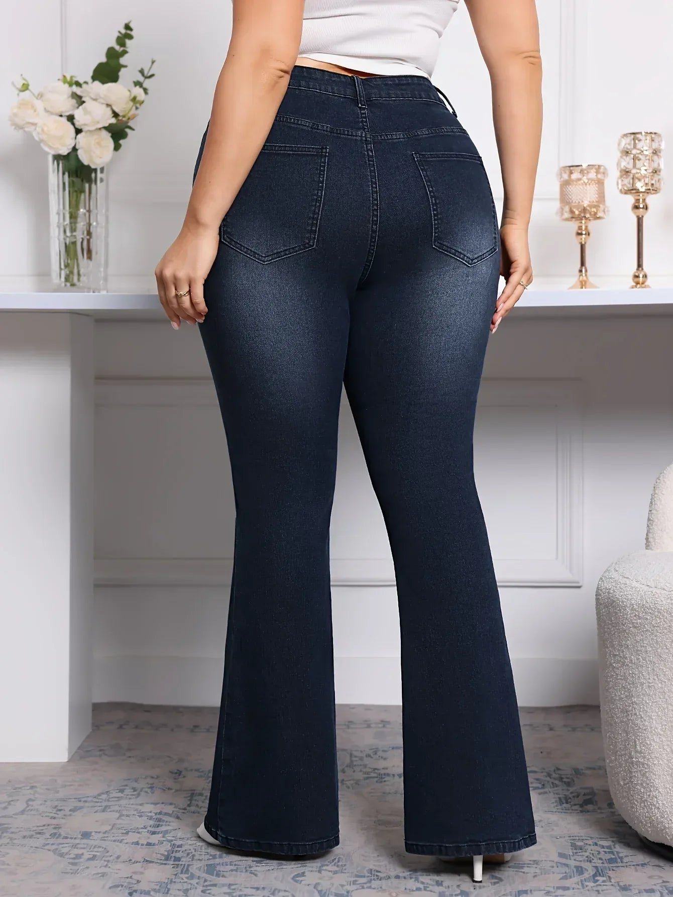 Damen Jeans Große Größen Stretch - Schlaghose Denim Bequem & Stylisch - FUXLShop