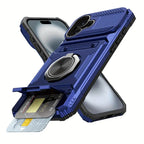 Blaue stoßfeste handyhülle mit metallhalter und dual-kartenslot für iphone 11–17 pro max zum online bestellen