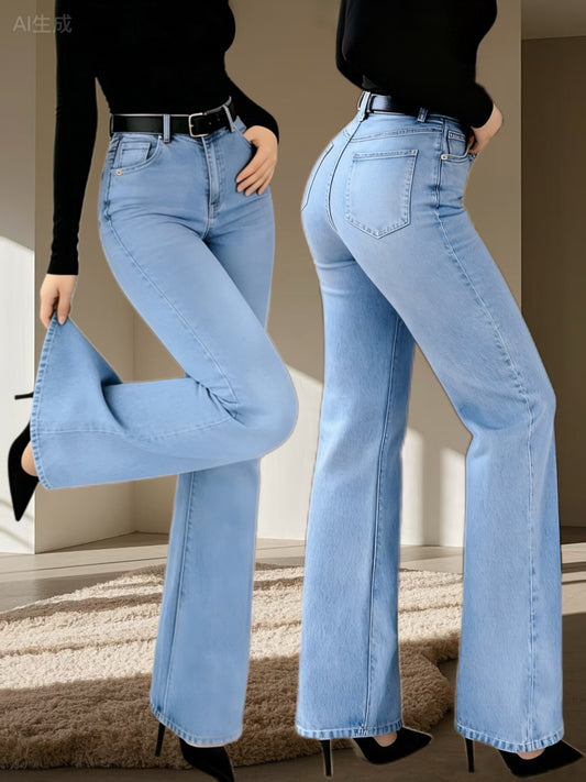 Sky Blue – Loose Fit, Diagonal Pockets