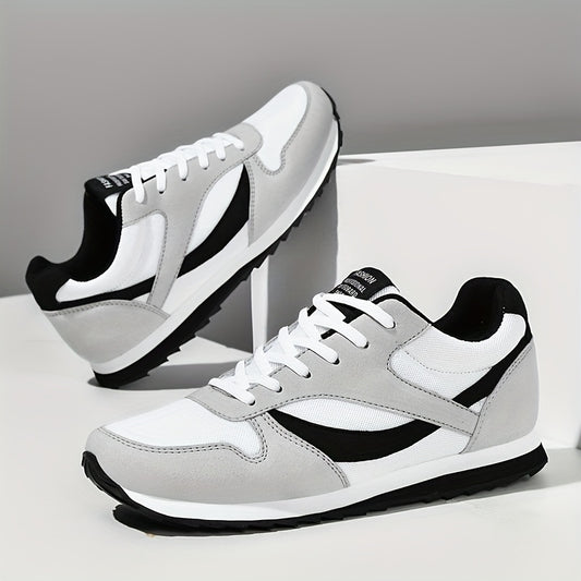 Unisex Retro-Sneaker, Low-Top, atmungsaktiv, EVA/Gummisohle, runde Spitze, Weiß & Schwarz, bequem, für alle Jahreszeiten.