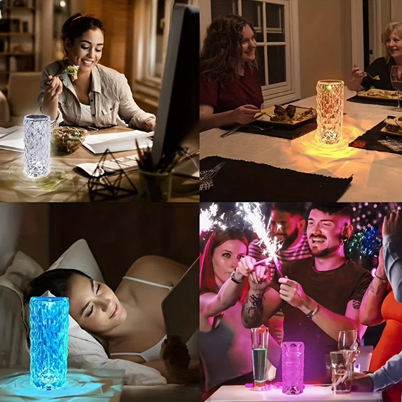 LED Kristall-Tischlampe – Farbwechsel & Fernbedienung